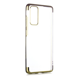 Galaxy S20 FE Case Zore Dört Köşeli Lazer Silicon Cover Gold