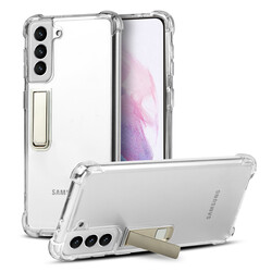 Galaxy S21 Case Zore Stand Super Silicon Kapak Colorless