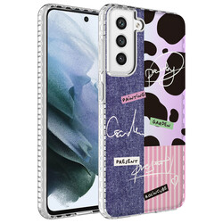 Galaxy S21 FE Case Airbag Edge Colorful Patterned Silicone Zore Elegans Cover NO8