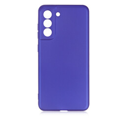 Galaxy S21 FE Case Zore Premier Silicon Cover Saks Blue