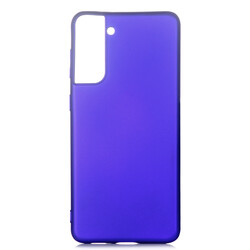 Galaxy S21 Plus Case Zore Premier Silicon Cover Saks Blue