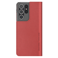Galaxy S21 Ultra Case Araree Mustang Diary Case Red
