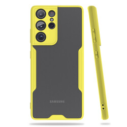 Galaxy S21 Ultra Case Zore Parfe Cover Yellow
