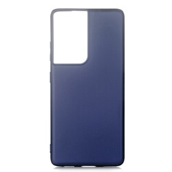 Galaxy S21 Ultra Case Zore Premier Silicon Cover Navy blue