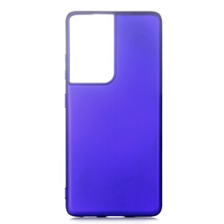 Galaxy S21 Ultra Kılıf Zore Premier Silikon Kapak Saks Mavi