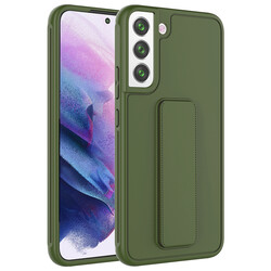 Galaxy S22 Plus Case Zore Qstand Cover Dark Green