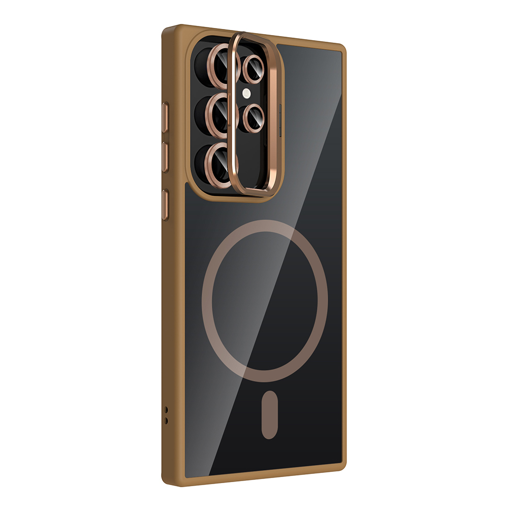 Galaxy S22 Ultra Case Stand Camera Lens Gift M-Safe Charging Feature Zore Etro Cover - 16
