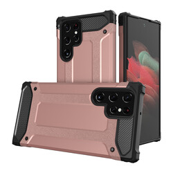 Galaxy S22 Ultra Case Zore Crash Silicon Cover Rose Gold