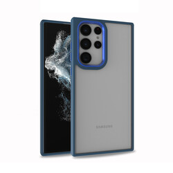 Galaxy S22 Ultra Case Zore Flora Cover Blue