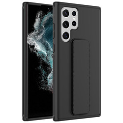 Galaxy S22 Ultra Case Zore Qstand Cover Black