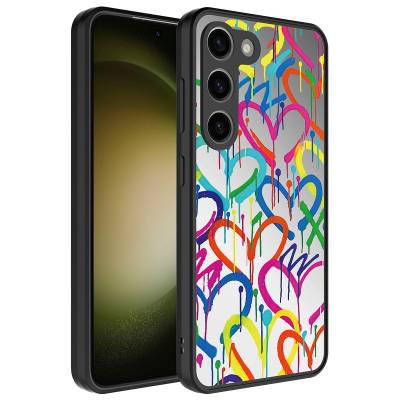 Galaxy S23 Case Mirror Patterned Camera Protected Glossy Zore Mirror Cover Kalp