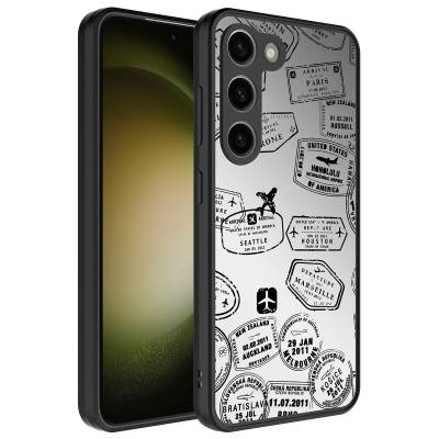 Galaxy S23 Case Mirror Patterned Camera Protected Glossy Zore Mirror Cover Seyahat