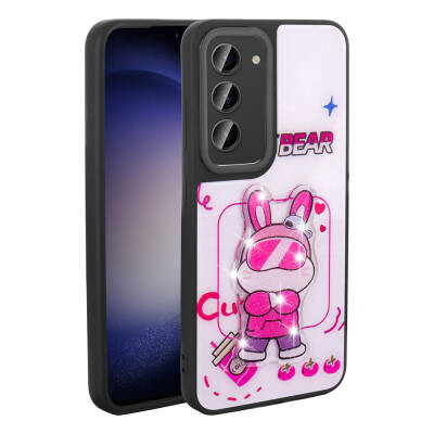 Galaxy S23 Case Shining Embossed Zore Amas Silicone Cover with Iconic Figure White