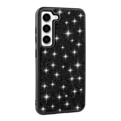 Galaxy S23 Case Shiny Stone Design Zore Diamond Cover Black