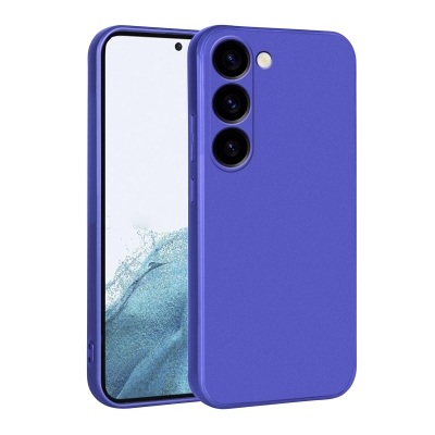 Galaxy S23 Case Zore Premier Silicone Cover Saks Blue
