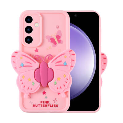 Galaxy S23 FE Case Camera Protected Figure Designed Zore Cover Light Pink