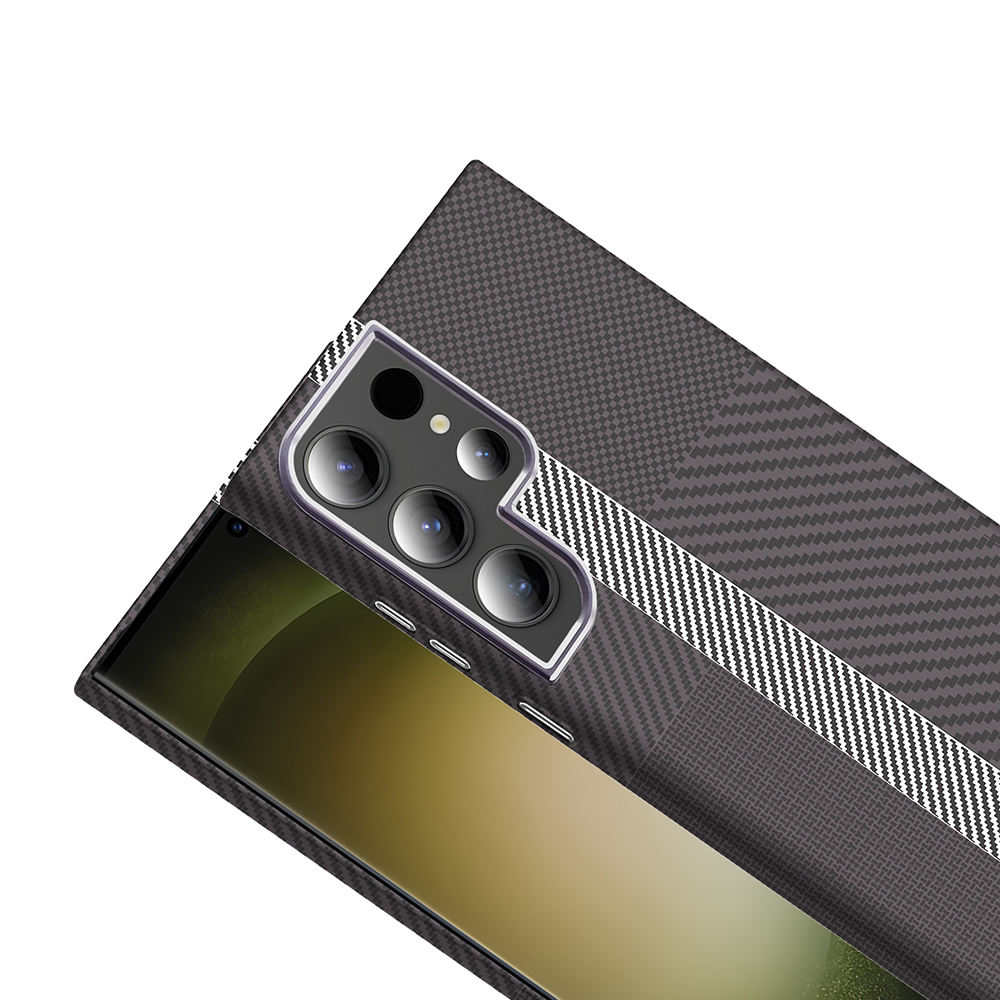 Galaxy S23 Ultra Case M-safe Charging Feature Carbon Fiber Look Zore Gros Cover - 11