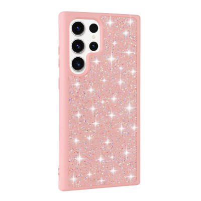 Galaxy S23 Ultra Case Shiny Stone Design Zore Diamond Cover Pink