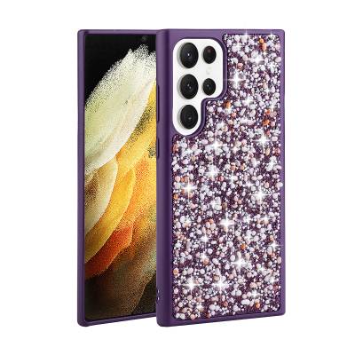 Galaxy S23 Ultra Case Shiny Stone Design Zore Linea Cover Derin Mor