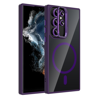 Galaxy S23 Ultra Case Stand Camera Lens Gift M-Safe Charging Feature Zore Etro Cover Derin Mor