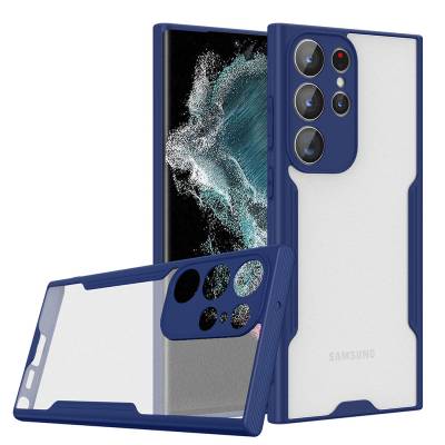 Galaxy S23 Ultra Case Zore Parfe Cover Navy blue