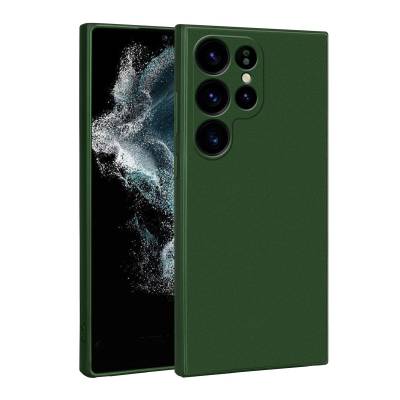 Galaxy S23 Ultra Case Zore Premier Silicone Cover Dark Green