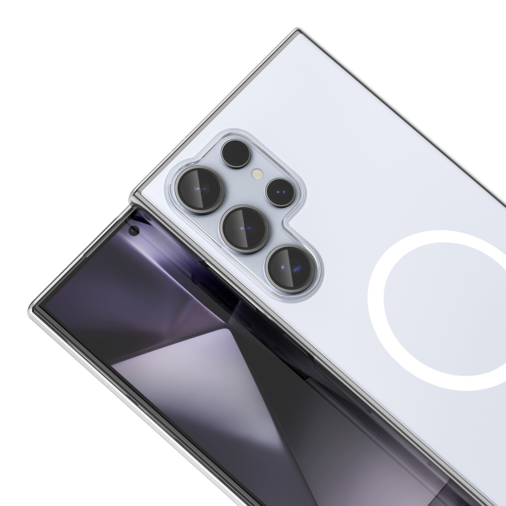 Galaxy S23 Ultra Kamera Korumalı M-Safe Şarj Özellikli Şeffaf Zore London Sert PC Kapak - 4
