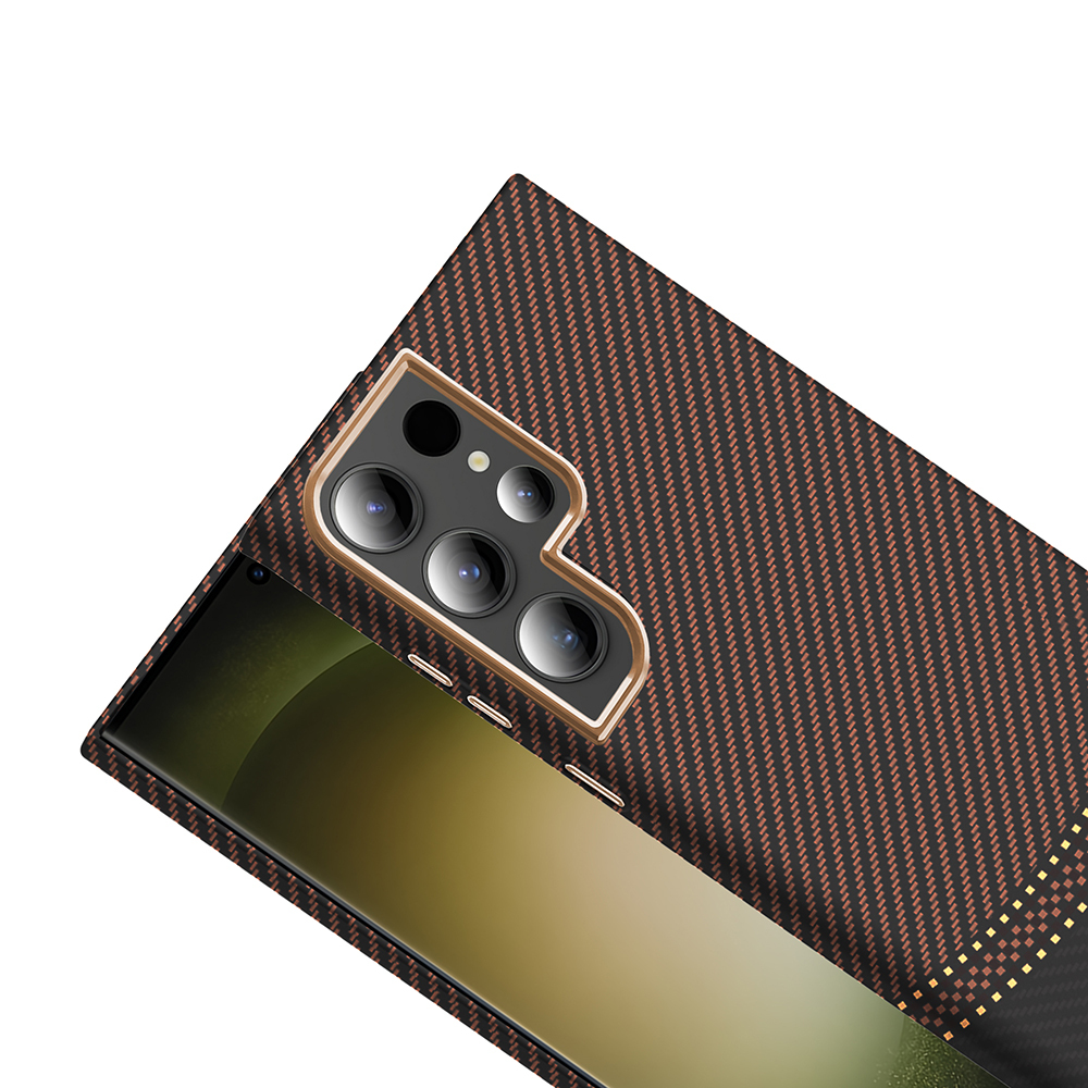 Galaxy S23 Ultra Kılıf M-safe Şarj Özellikli Karbon Fiber Görünümlü Zore Gros Kapak - 9