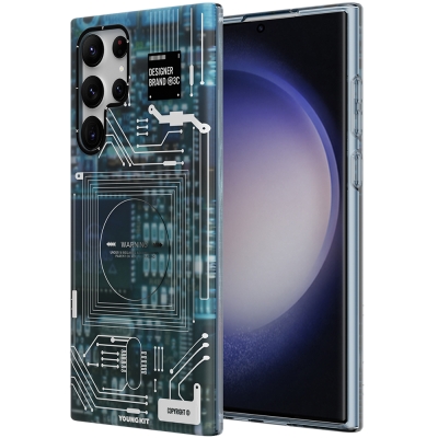 Galaxy S23 Ultra Kılıf YoungKit Technology Serisi Kapak Mavi