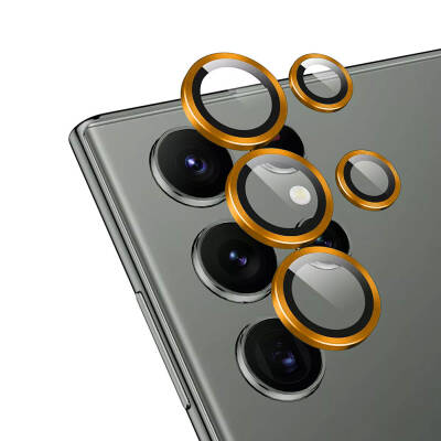 Galaxy S23 Ultra Zore CL-12 Premium Safir Parmak İzi Bırakmayan Anti-Reflective Kamera Lens Koruyucu Turuncu