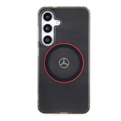 Galaxy S24 Case Mercedes Benz Original Licensed Red Ring Cover with Magsafe Charging Feature and IML Star Logo Black