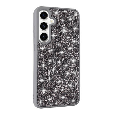 Galaxy S24 Case Shiny Stone Design Zore Diamond Cover Grey