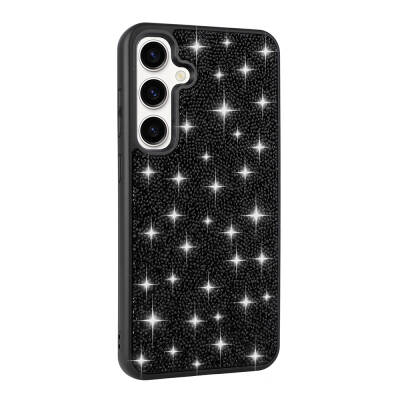 Galaxy S24 Case Shiny Stone Design Zore Diamond Cover Black