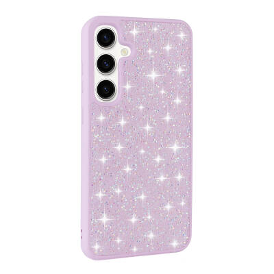 Galaxy S24 Case Shiny Stone Design Zore Diamond Cover Lila