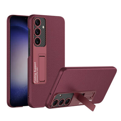 Galaxy S24 Case Zore Kıpta Stand Cover Plum