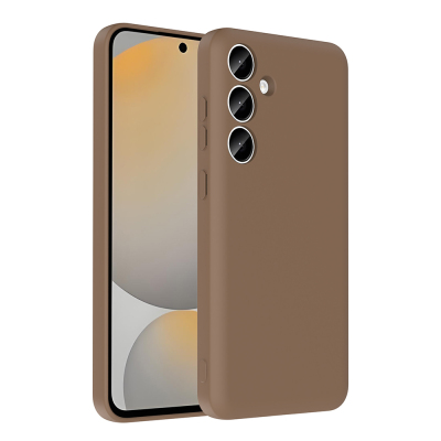 Galaxy S24 FE Case Camera Protection Card Holder Zore Vitra Cover Brown