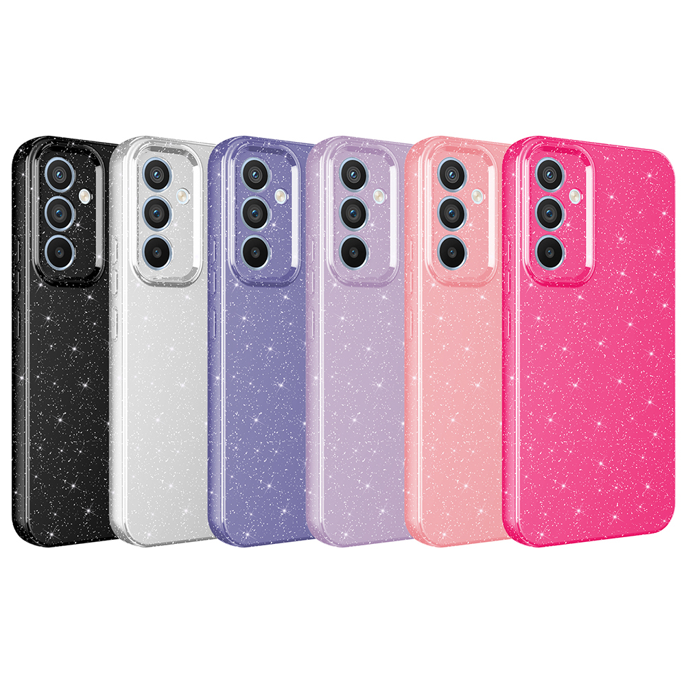 Galaxy S24 FE Case Camera Protection Glitter Luxury Zore Koton Cover - 6