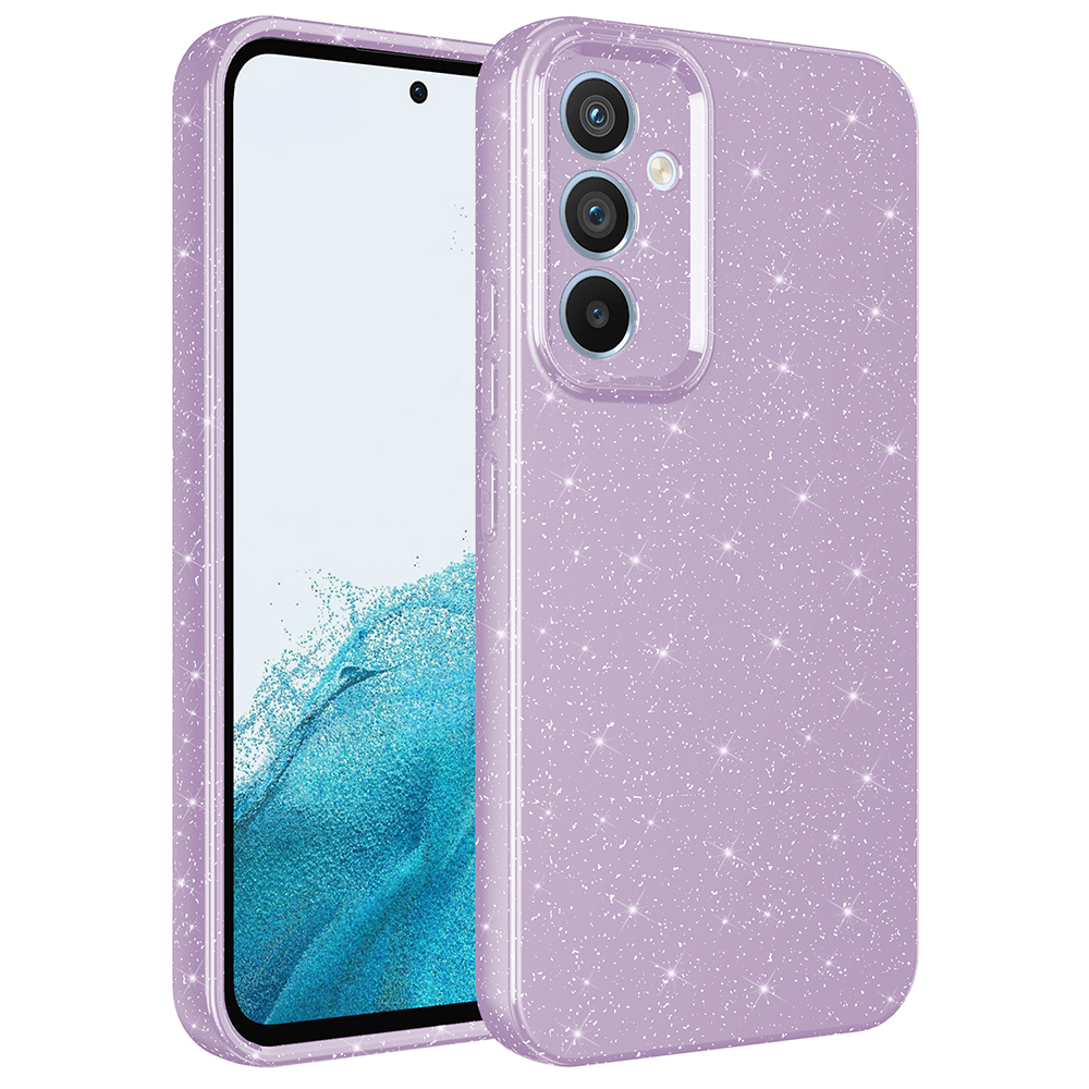 Galaxy S24 FE Case Camera Protection Glitter Luxury Zore Koton Cover - 5