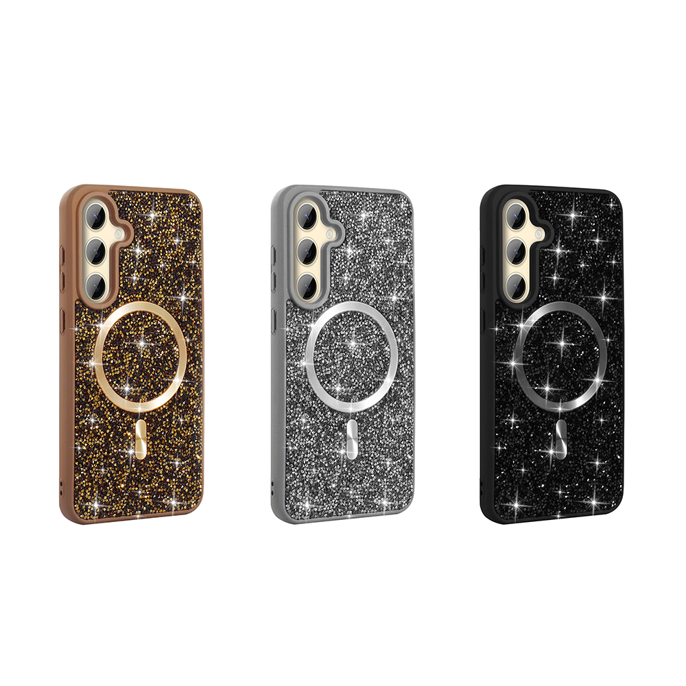 Galaxy S24 FE Case Diamond Design Magsafe Charging Feature Zore Mosaic Silicone Cover - 11