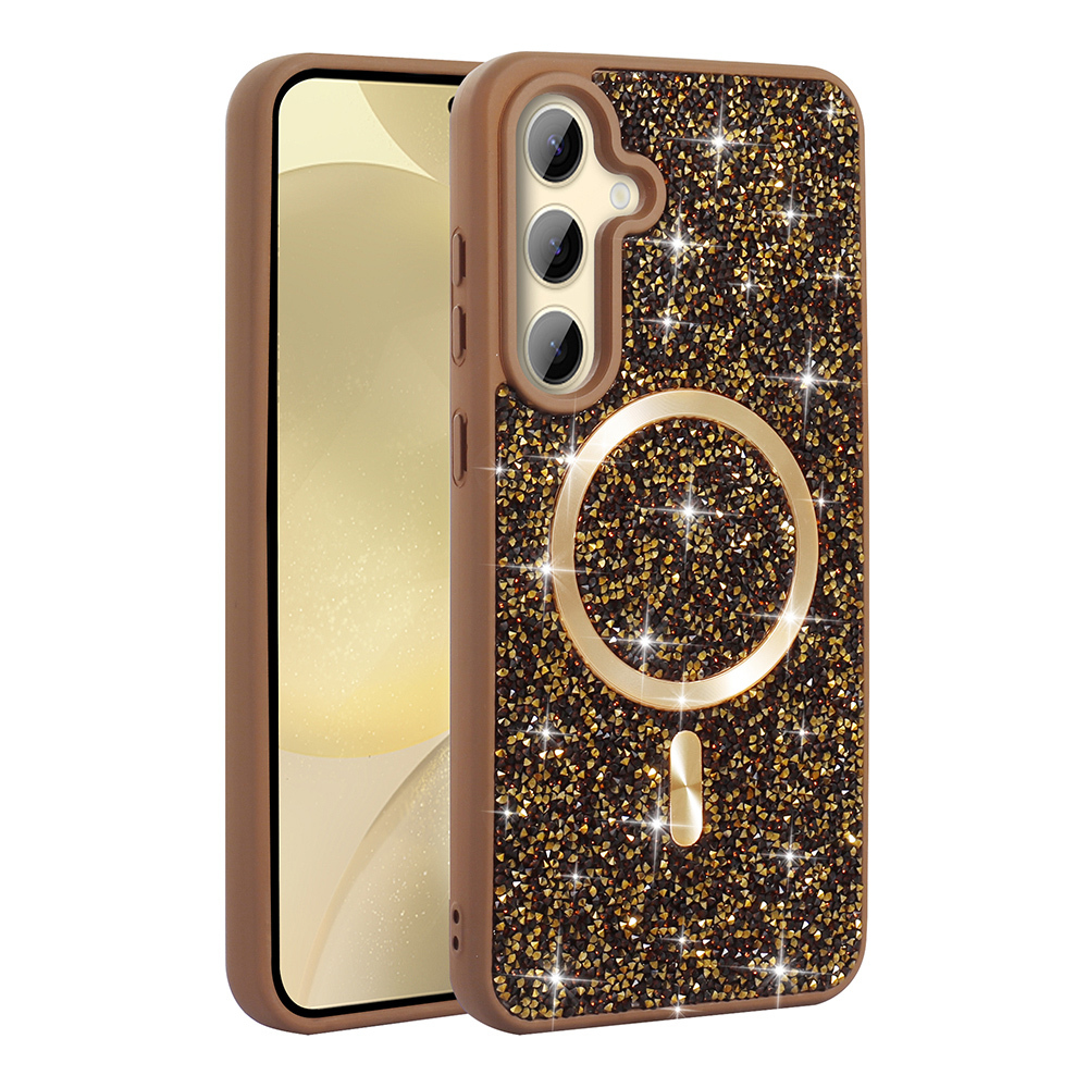 Galaxy S24 FE Case Diamond Design Magsafe Charging Feature Zore Mosaic Silicone Cover - 7