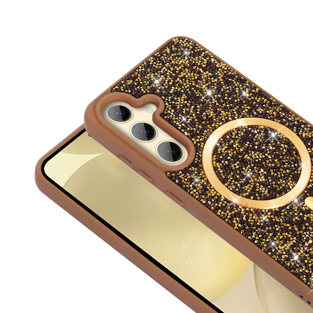 Galaxy S24 FE Case Diamond Design Magsafe Charging Feature Zore Mosaic Silicone Cover - 8