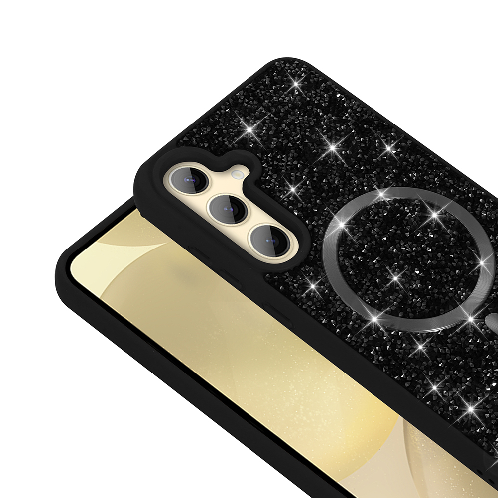 Galaxy S24 FE Case Diamond Design Magsafe Charging Feature Zore Mosaic Silicone Cover - 6