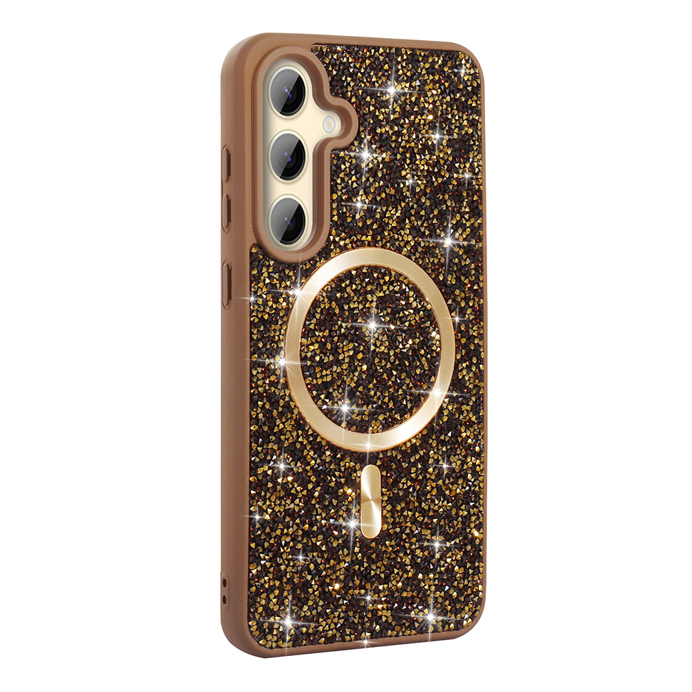 Galaxy S24 FE Case Diamond Design Magsafe Charging Feature Zore Mosaic Silicone Cover - 4