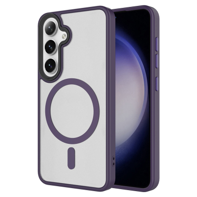 Galaxy S24 FE Case Hard PC Back Surface Wireless Charging Enabled Zore Fleet M-safe Cover Derin Mor