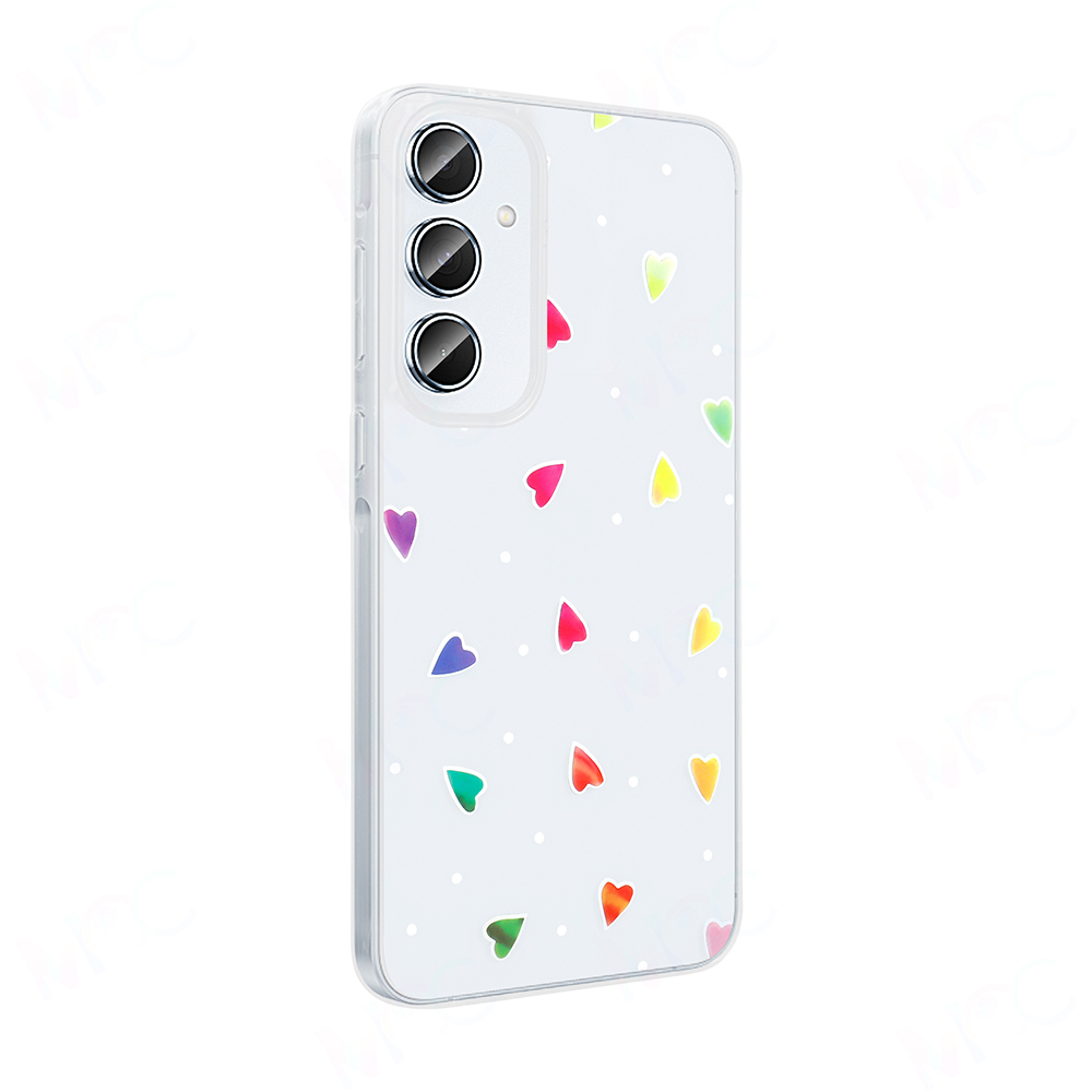 Galaxy S24 FE Case Transparent Figured Zore Folk Hard Cover - 9