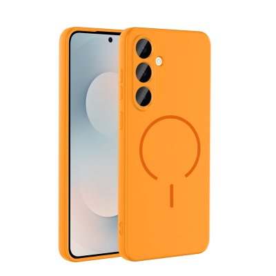 Galaxy S24 FE Case Zore Meta Cover with M-safe Charging Feature Orange