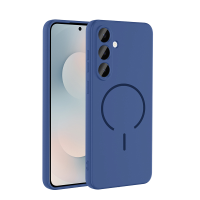 Galaxy S24 FE Case Zore Meta Cover with M-safe Charging Feature Navy blue