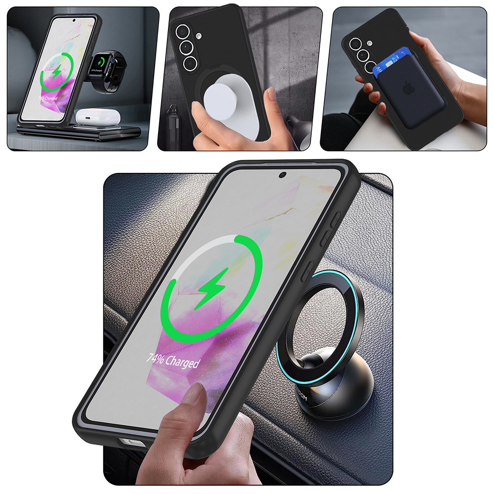 Galaxy S24 FE Case Zore Samara Cover with M-safe Charging Stand - 10