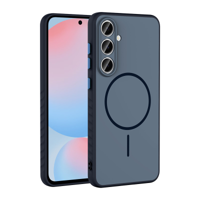 Galaxy S24 FE Case Zore Tea Cover with M-safe Charging Feature Navy blue