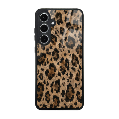 Galaxy S24 FE Kılıf Kamera Korumalı Desenli Zore Lusi Kapak Kahve Leopar